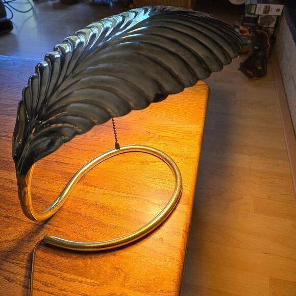 TOMASO BARBI Italian Brass Leaf  Table  Lamp. Mid Century Modern MCM - Picture 10 of 10